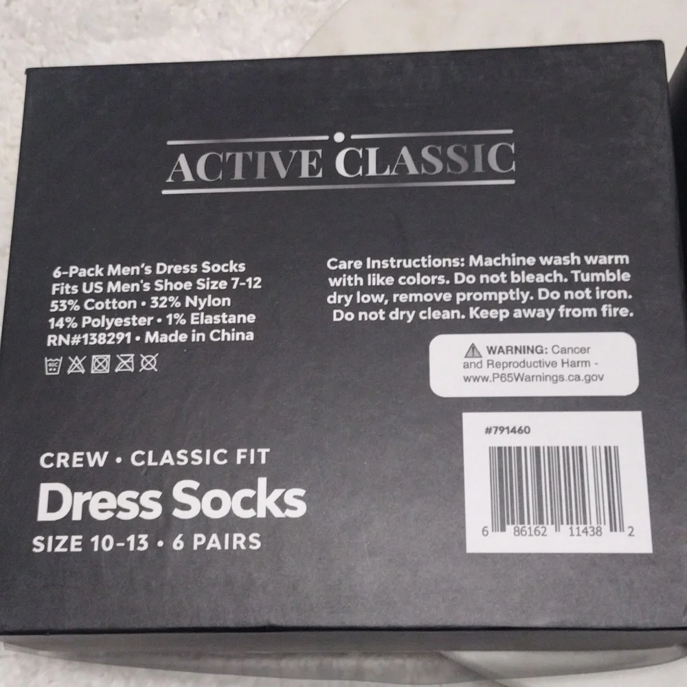 12 Dress Sock Crew Classic Fit Size 10-13 SL#4 - Picture 5 of 6